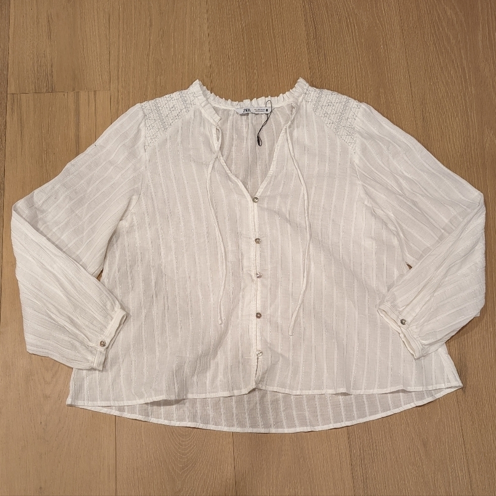 Zara flowy white blouse
